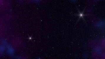 Abstract background. Traveling through among beautiful star glow fields flying in galaxy space star burst light. video