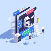 Isometric AI Software TEchnology Composition vector