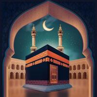 Realistic Hajj Background with the Kaaba vector