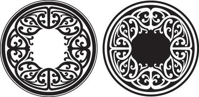 Maori Style Round Pattern Frame vector