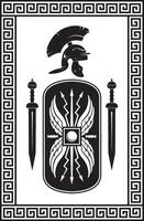 Roman Scutum Shield and Helm vector