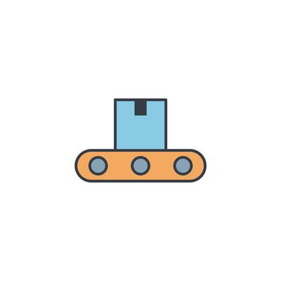 Conveyor Belt symbol illustration isolated on white background