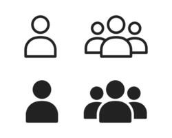 Group of people or group of users. Group icon set. People icon set in trendy flat style. Default profile picture, avatar icon vector