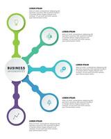 Circle infographic template design with 5 options or steps, illustration. vector
