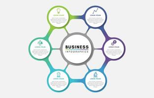 Circular infographics design template with 6 options or steps vector