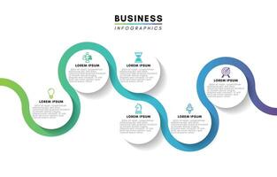 Timeline infographics design template, business path with 6 steps vector