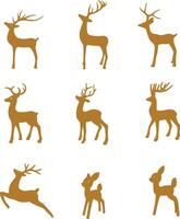 Pixel perfect icon set. Silhouette of a deer buck face vector
