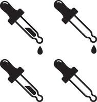 Pixel perfect icon set of syringe, injector, liquid medicine, drug, drop for health or cosmetics. Simple thin line icons, flat illustrations. vector