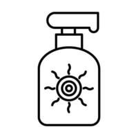 sun block outline icon vector