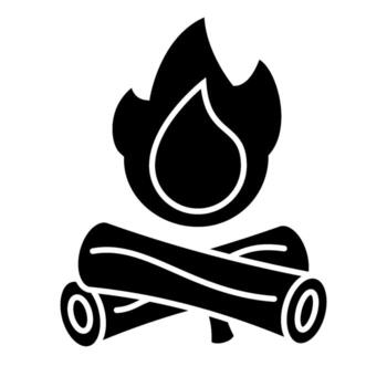 bonfire solid icon vector