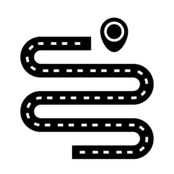 road solid icon vector