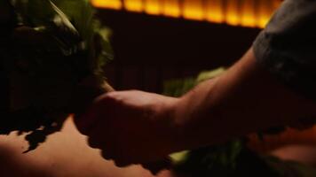 Visiting Steam Bath For Relaxing And Recovery Energy, SPA Treatments In Sauna, Man Relaxing video