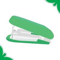 A sleek green stapler designed for modern office or school use. Compact, durable, and portable ideal for organizing paper with style and efficiency. vector