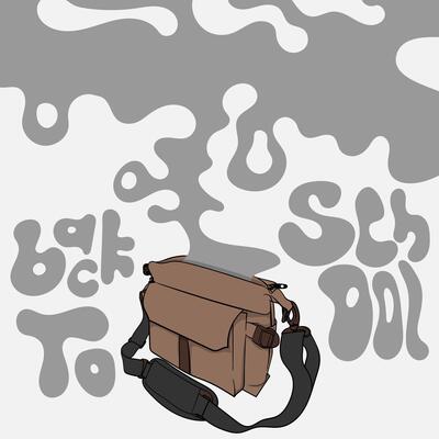 back to school. illustration of sling bag emitting dark smoke and forming back to school text. sling bag design for school campaign