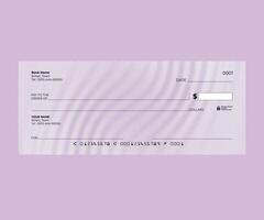 Violet Colored Business Cheque with Security Features vector