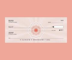 Reddish Security Check with Guilloche Border vector
