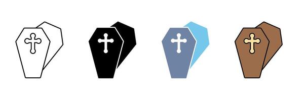 coffin concept line icon. Simple element illustration. coffin outline symbol design. vector