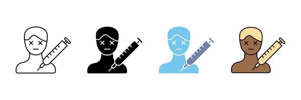 overdose concept line icon. Simple element illustration. overdose outline symbol design. vector