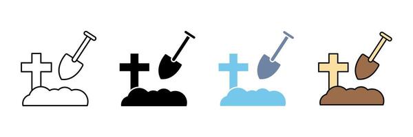 bury concept line icon. Simple element illustration. bury outline symbol design. vector