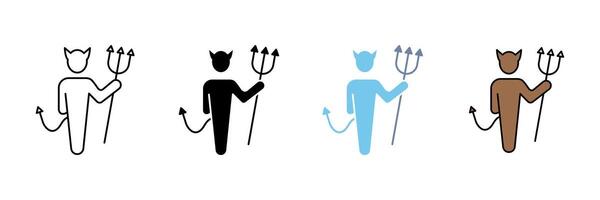 hell concept line icon. Simple element illustration. hell outline symbol design. vector