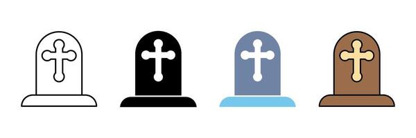 tombstone concept line icon. Simple element illustration. tombstone concept outline symbol design. vector