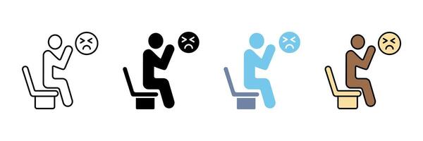 grief concept line icon. Simple element illustration. grief outline symbol design. vector