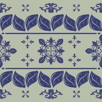 Classy Less is More Minimal Navy Blue Ornament Exotic Baroque Gothic Hand Drawn Pattern on Grey Background Medieval Ancient Garden Botany Border Pattern for Modern Decoration Handicraft Textile Carpet vector