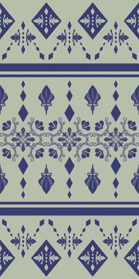 Geometric and Medieval Combine Damask Victorian's Era Pattern. Elegance Grandiose with Navy Blue Scroll Ornament Arranged in Tribal Style for Modern Twist Decoration as Silk Wallpaper Dress Manly Lace