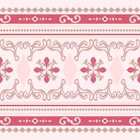 Beautiful Neatly Arranged Elegance Sweet Blooming Pattern with Pink and Gold Color. Scroll Classy Ornament Feminine Victorian Regency Embroidery Sweet Gentle Mood and Tone for Decoration Fabric Lace vector
