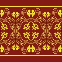 Abstract Medieval Motif with Golden Scroll Ornament Florals Filigree Hand Drawn Frame Decoration. Elegance Rich Pattern with Royal Delicate Scent Pattern for Border Striped Fashion Apparel Embroidery vector
