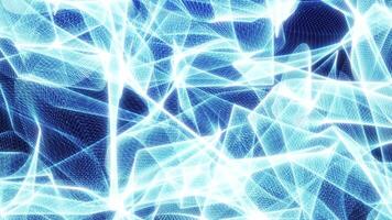 Digital particle waves, big data and network connection visualization, futuristic or technological abstract background. Seamless loop animation. video