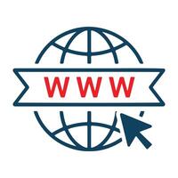 Web access globe icon with cursor a single graphic vector