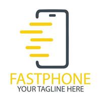 Fast and efficient smartphone logo design vector