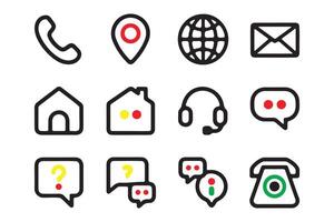 Website contact us icons a collection of high quality graphics vector
