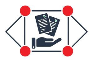 Network collaboration and document sharing icon vector