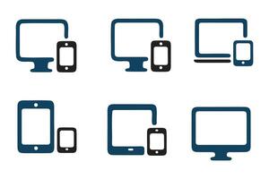 Responsive web design icons for desktop and mobile devices vector