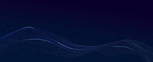 Futuristic Abstract Blue Particle Wave Background. Digital Data Network Concept for Technology, Business, and Vibrant Modern Design vector