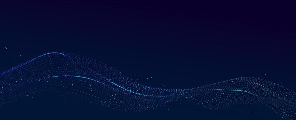 Futuristic Abstract Blue Particle Wave Background. Digital Data Network Concept for Technology, Business, and Vibrant Modern Design