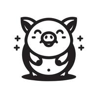 Smiling Piggy Logo Adorable Fat Pig logo for Branding vector