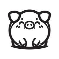 Fat Pig Mascot Logo Friendly and Fun Design vector