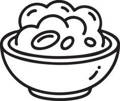 A food bowl outline icon illustration. vector