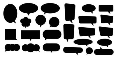 Set of black speech bubble collection .set of black speech bubble cartoon box icon set . speech bubble . comment box icon vector