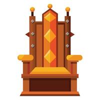 Stylized Royal Throne with Geometric Details and Warm Tones on a White Background Suitable for Design Projects vector