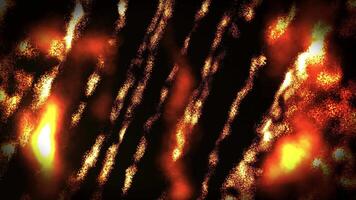 Digital orange particles wave with motion abstract futuristic background, 3D, 4K seamless loop video