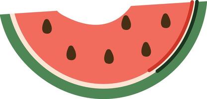 Watermelon Slice with Seeds Element Design vector