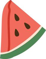 Watermelon Slice with Seeds Design Element vector
