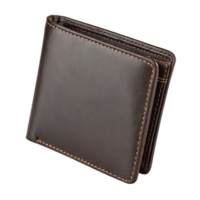 a brown leather wallet on a transparent background png