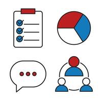 Effective Project Management Checklist, Charts, Communication, and Teamwork Icons vector