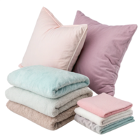 pillows and blankets in different colors png