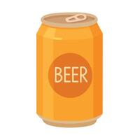 Bright beer can in flat cartoon style with label, great for Oktoberfest and bar projects. vector